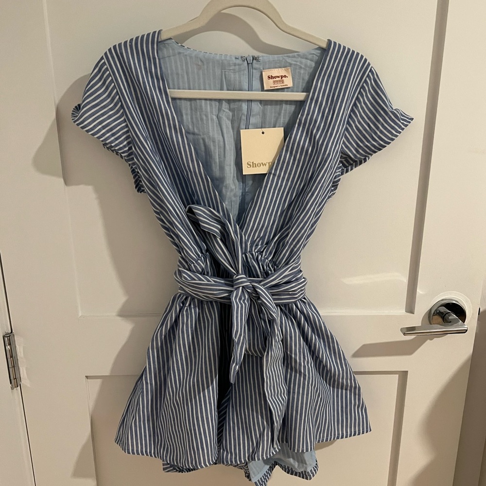 Showpo striped romper, US 4.